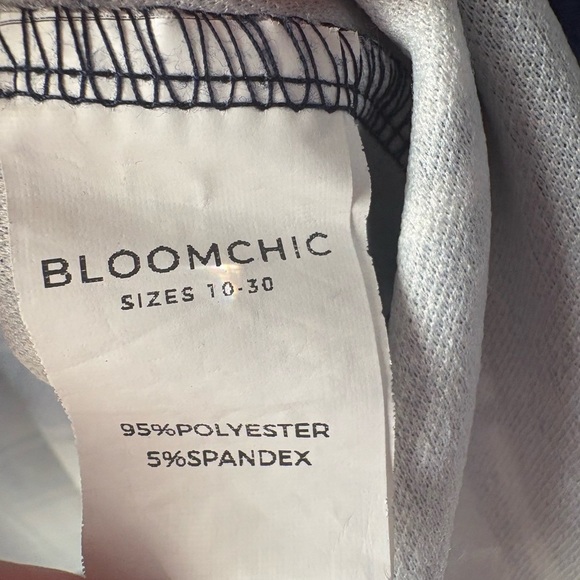 Bloomchic, size 18-20, blue and white plaid, long sleeve tunic faux wrap shirt - Picture 7 of 8